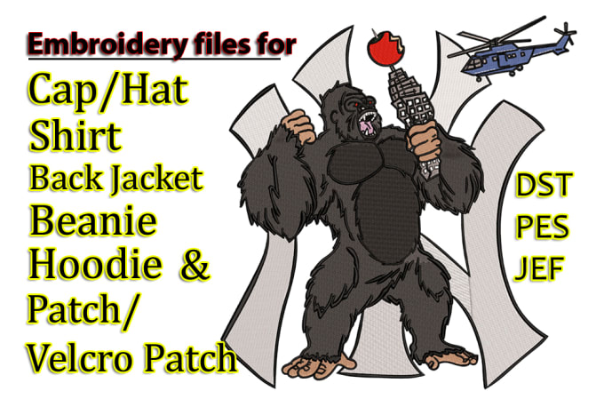 Gig Preview - Embroidery digitizing convert to pes, dst, jef, pxf in 1hr