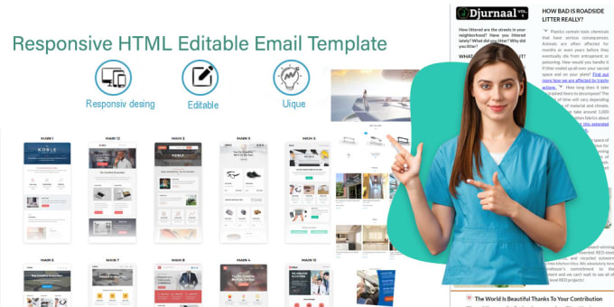 Gig Preview - Create a responsive html email template,newslatter and email signature