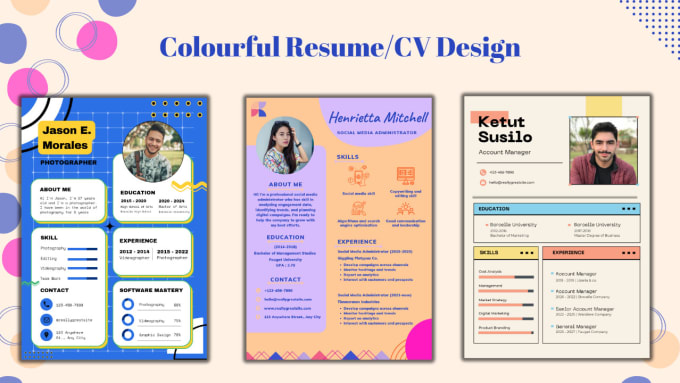 Gig Preview - Edit and design fun and colourful resumes or cvs on canva