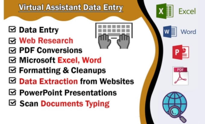 Bestseller - do data entry excel word, database editing