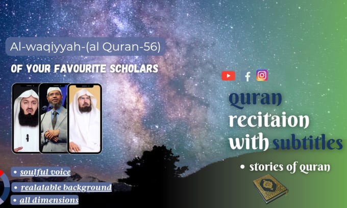 Gig Preview - Design quran recitation and islamic videos with any subtitle