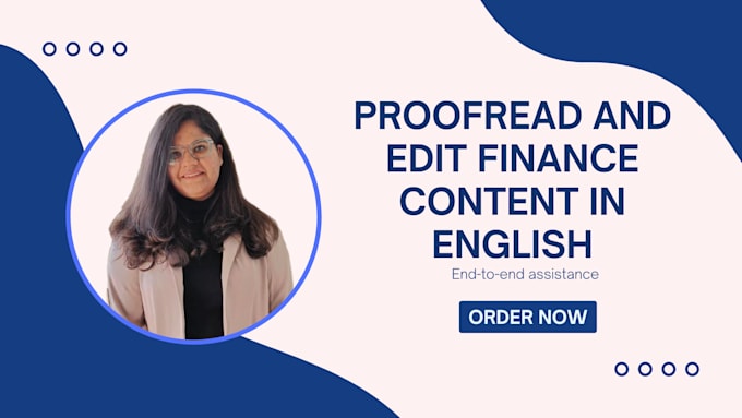 Gig Preview - Proofread and edit finance content in english