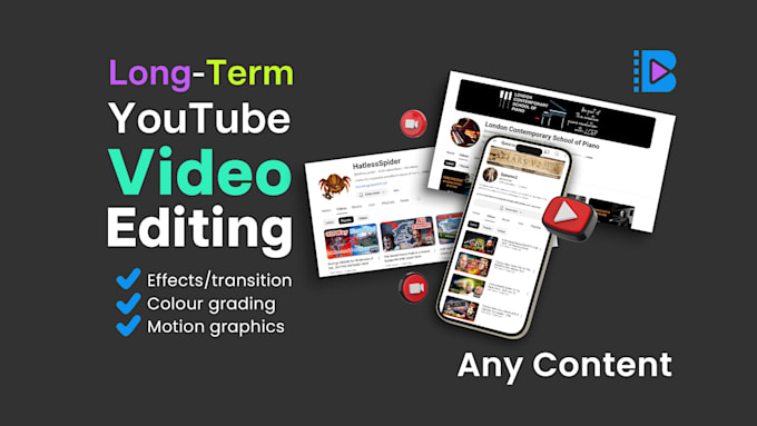 Gig Preview - Be your long term youtube video editor