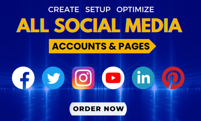 Gig Preview - Create and setup all social media accounts, professional business pages