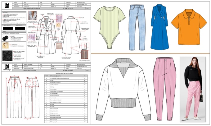 Gig Preview - Do fashion clothing tech pack and apparel sketch for commercial use