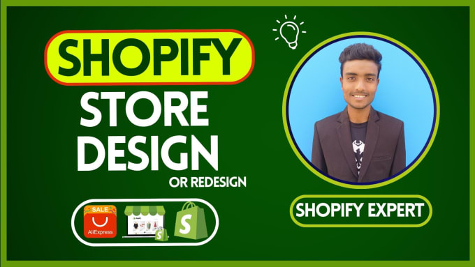 Gig Preview - Build shopify dropshiping store design or shopify website design