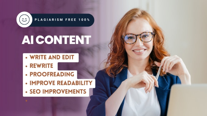 Gig Preview - Write rewrite edit a plagiarism free ai content article blog essay ebook format