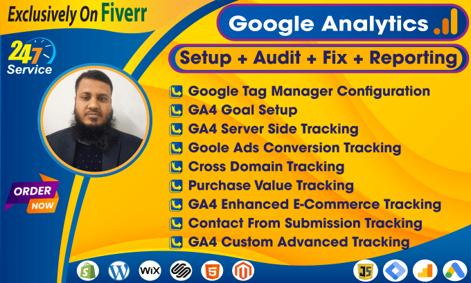 Gig Preview - Fix or setup google analytics 4, ga4 ecommerce server side conversions tracking