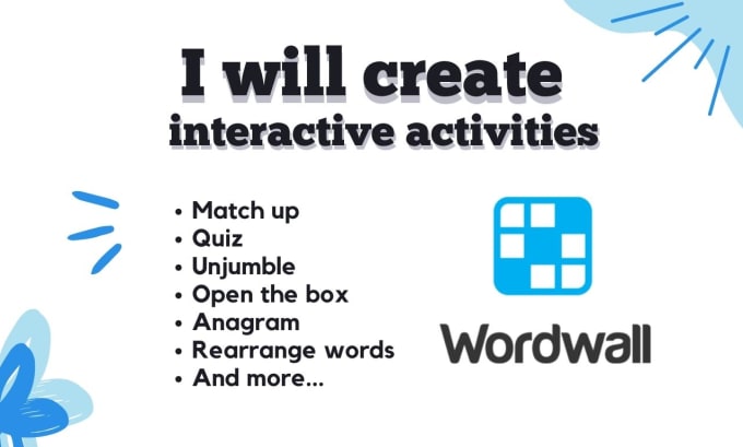 Gig Preview - Create interactive wordwall activities for education