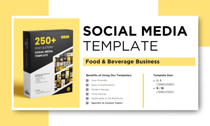 Gig Preview - Sell 250 canva templates for fnb social media