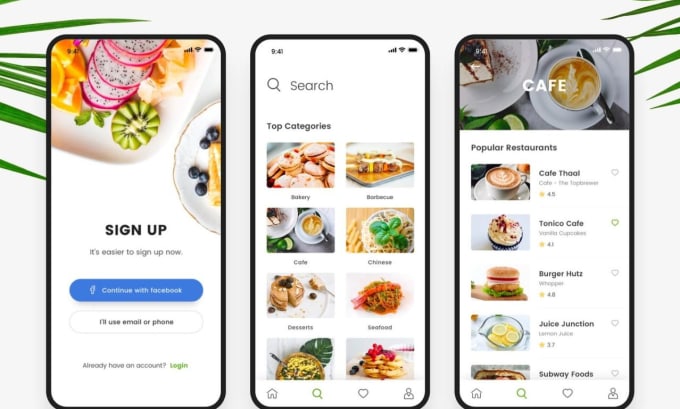 Gig Preview - Design restaurant ui ux restaurant web app restaurant food mobile app