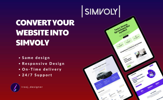 Gig Preview - Convert any website into simvoly