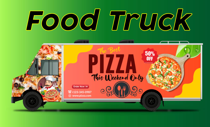 Gig Preview - Do professional truck, exclusive food truck wrap, truck, food truck wrap design