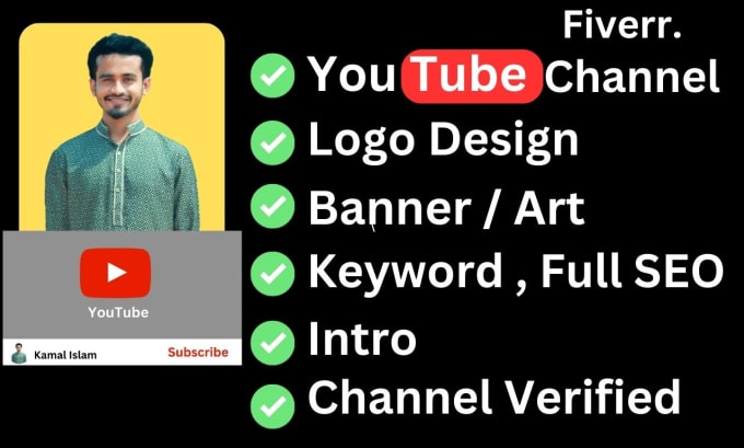 Gig Preview - Create, set, and SEO your youtube channel and video