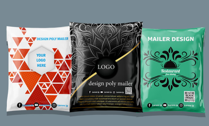 Gig Preview - Design poly mailer or shipping bag or bubble mailer or parcel bag or poly bag