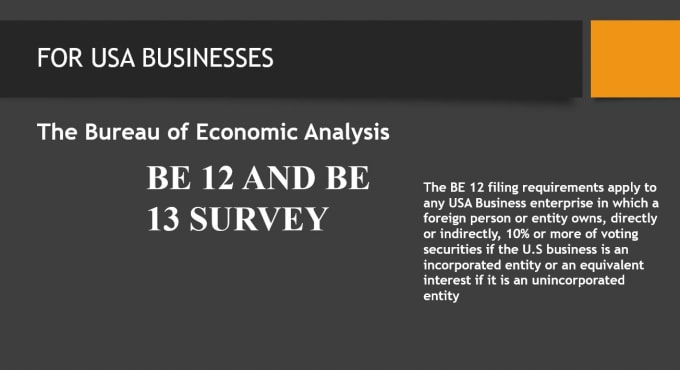 Bestseller - file your be12 and be13 for the USA businesses