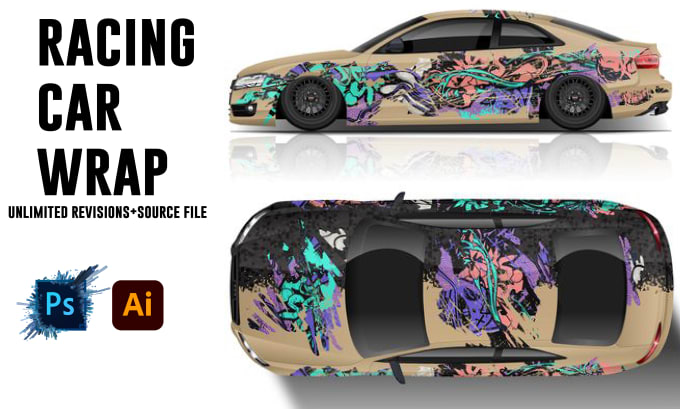 Bestseller - do racing car wrap design, racing car wrap, car wrap design, vehicle wrap design