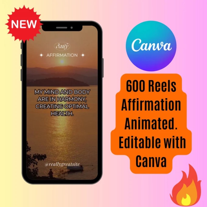 Gig Preview - 600 canva editable affirmation spirituality relationship instagram reels videos