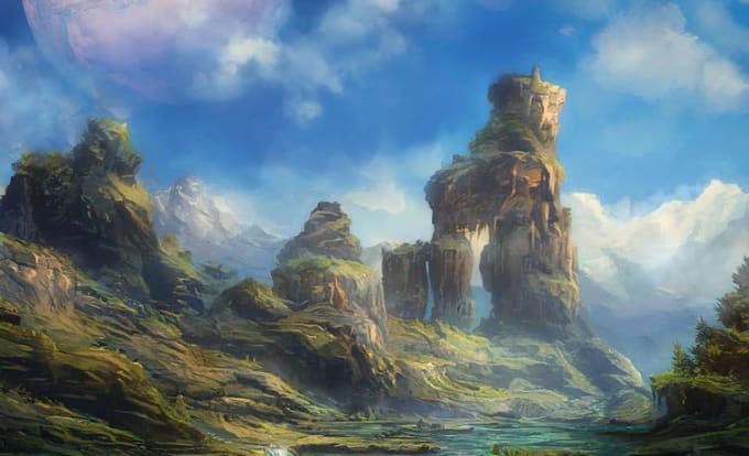 Gig Preview - Design environment concept art and fantasy landscape