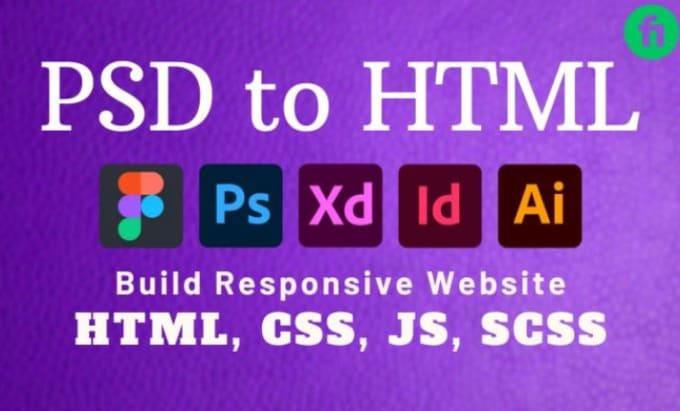 Gig Preview - Psd to html responsive conversion HTML, CSS, js