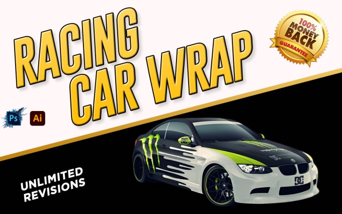 Gig Preview - Do racing car wrap design, racing car wrap, car wrap design, vehicle wrap design