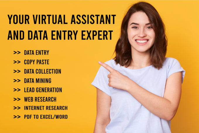 Gig Preview - Be your virtual assistant for excel, online data entry, web research