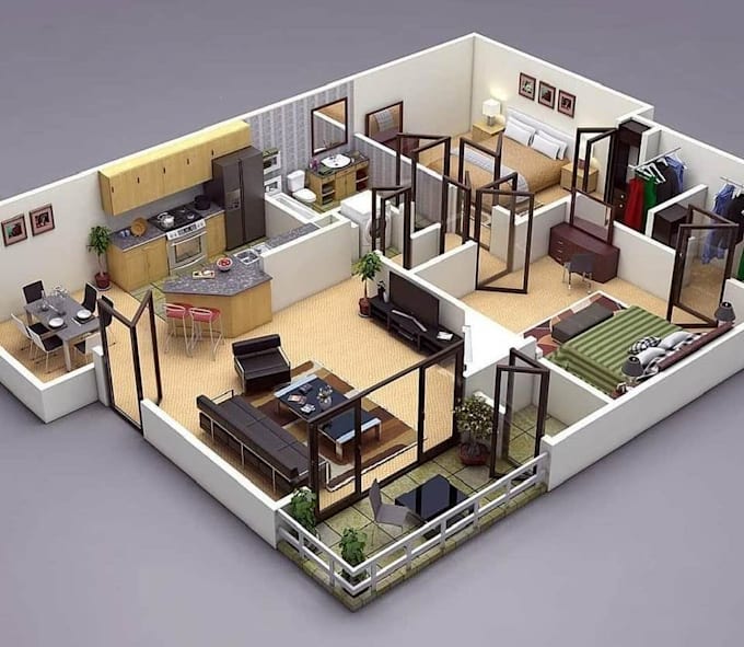 Gig Preview - 3d floor plan rendering