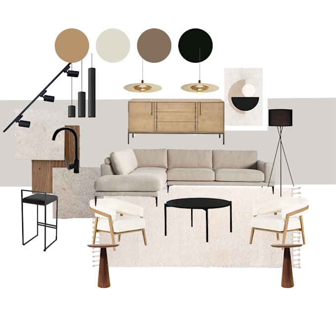 Gig Preview - Create interior design mood board for any room