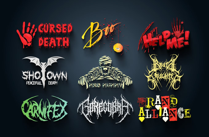 Gig Preview - Create custom scary, horror, heavy, death metal logo design