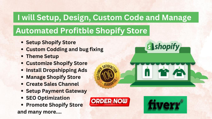 Gig Preview - Set up shopify store, bugs fixing, shopify expert,