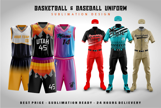 Gig Preview - Design 3d basketball and baseball uniform mockup