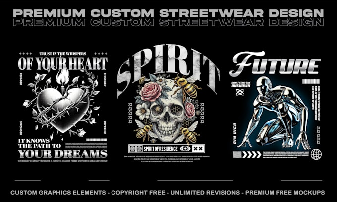 Gig Preview - Create a custom graphic streetwear t shirt design