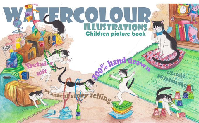 Gig Preview - Illustrate children books in whimsical watercolor arts