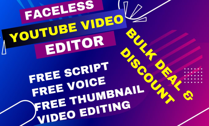 Gig Preview - Be your faceless youtube video editor with top 10