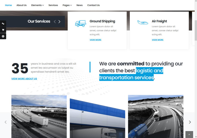 Gig Preview - Create a logistic and transportation services website