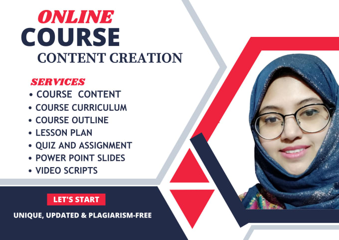 Gig Preview - Create online course content creation