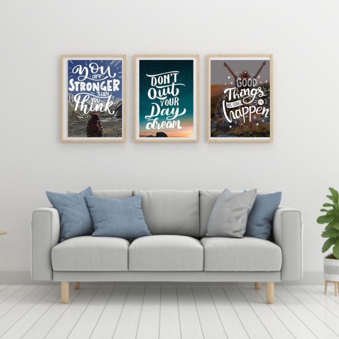 Gig Preview - Create minimalist typography poster wall art design and inspirational quotes