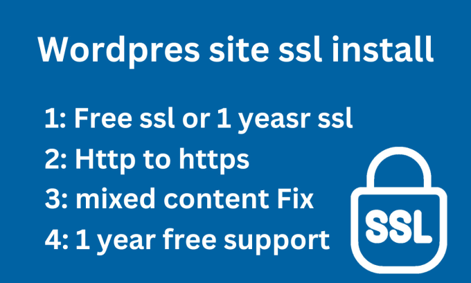 Gig Preview - Do  http to https install ssl certificate wordpress site