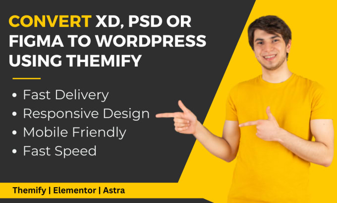 Gig Preview - Convert figma , xd , PSD to wordpress using themify