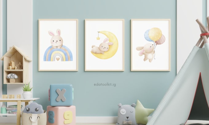 Gig Preview - Design cute nursery wall art for your home and etsy