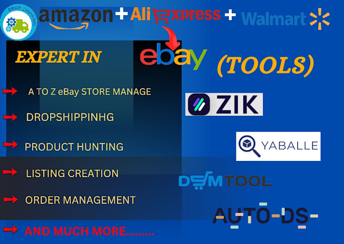 Gig Preview - Do amazon to ebay dropshipping through zik analytics tool