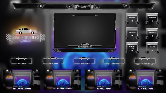 Gig Preview - Design animated twitch logo, overlays and stream package