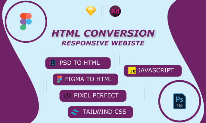 Gig Preview - Professionally convert figma to html PSD to html responsive website