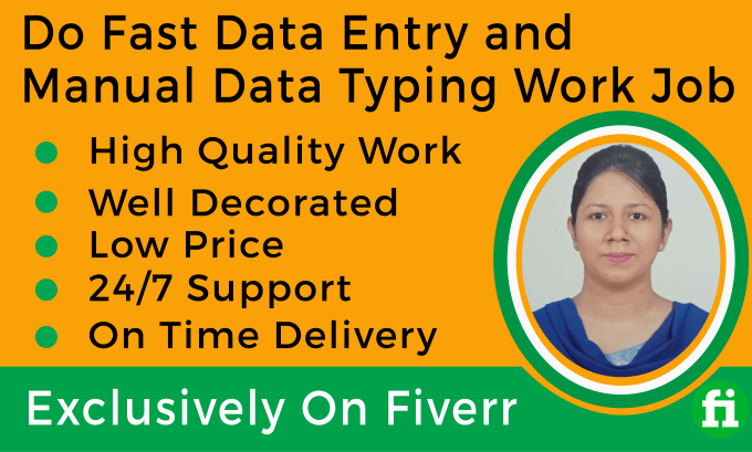 Gig Preview - Do excel data entry job and data typing work job