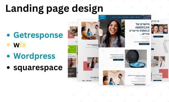 Gig Preview - Do wordpress landing page,getresponse landing page, sales funnel, wix