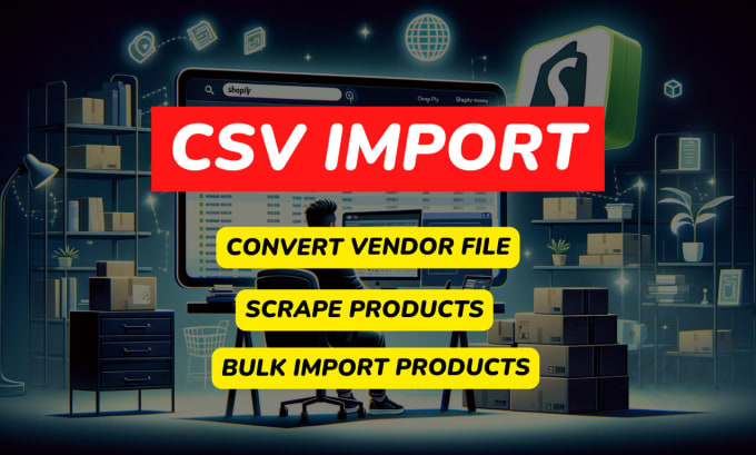 Gig Preview - Bulk upload products to shopify woocommerce via CSV import