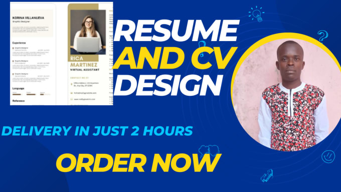 Gig Preview - Create an amazing resume and professional cv in 2 hours