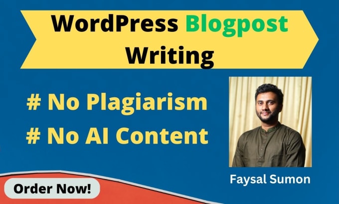 Gig Preview - Write and publish SEO blog posts for your wordpress blogsite using rankmath