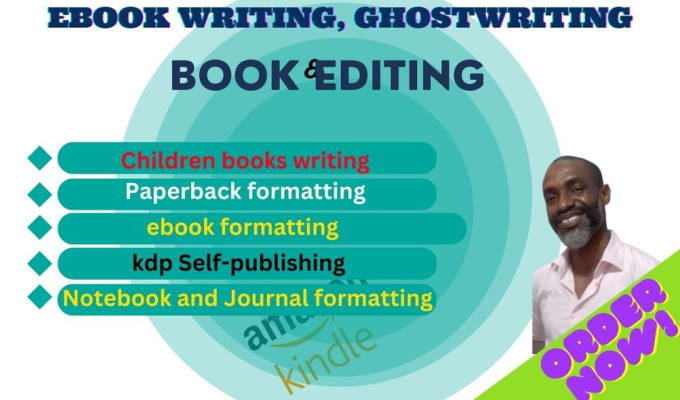 Gig Preview - Be your ebook writer, ghostwriter and book editor