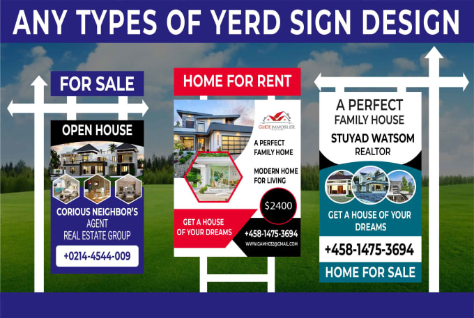 Gig Preview - Design yard sign lawn sign signage and real estate sign